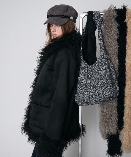 Rohwel(ローウェル)の「Volume Fur Mouton Coat / ボリュームファームートンコート(ムートンコート・レディース・ブラック/ブラウン/ベージュ・FREE)」の15枚目の写真
