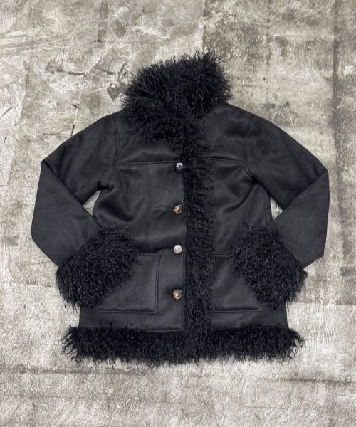 Rohwel(ローウェル)の「Volume Fur Mouton Coat / ボリュームファームートンコート(ムートンコート・レディース・ブラック/ブラウン/ベージュ・FREE)」の8枚目の写真