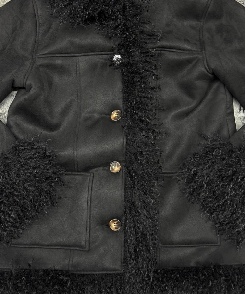 Rohwel(ローウェル)の「Volume Fur Mouton Coat / ボリュームファームートンコート(ムートンコート・レディース・ブラック/ブラウン/ベージュ・FREE)」の10枚目の写真