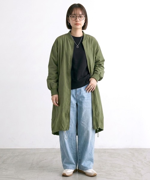 CRB（シーアールビー）の「ピーチロングMA-1（MA-1・レディース・カーキ/チャコールグレー/ブラック・F）」の5枚目の写真