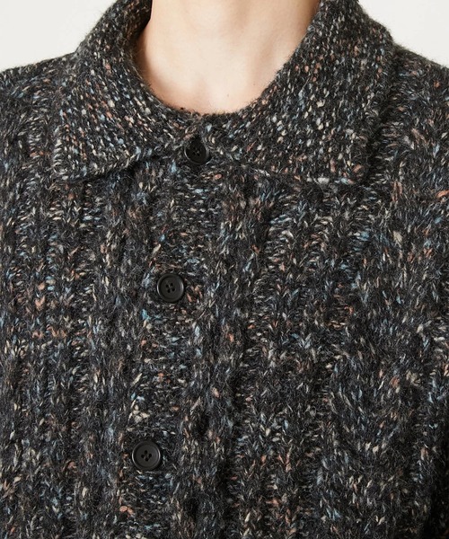 TAAKK(ターク)の「【TAAKK】MULTICOLOR CABLE KNIT CARDIGAN(ニット/セーター・メンズ・ブラック/ライトグリーン・2/3)」の5枚目の写真
