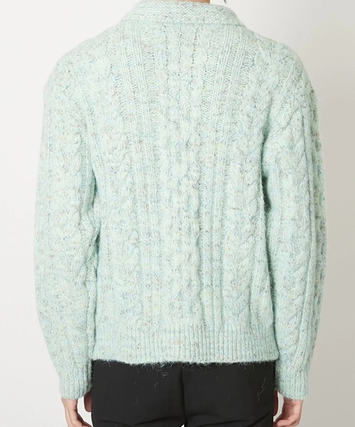 TAAKK(ターク)の「【TAAKK】MULTICOLOR CABLE KNIT CARDIGAN(ニット/セーター・メンズ・ブラック/ライトグリーン・2/3)」の6枚目の写真
