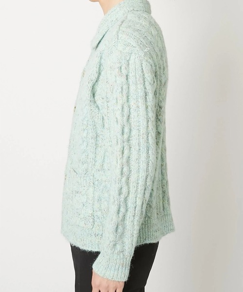 TAAKK(ターク)の「【TAAKK】MULTICOLOR CABLE KNIT CARDIGAN(ニット/セーター・メンズ・ブラック/ライトグリーン・2/3)」の7枚目の写真