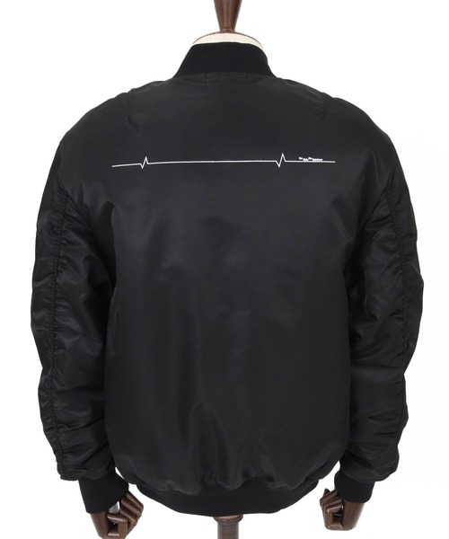 No Rain No Rainbow(ノーレインノーレインボー)の「mj11922- heartbeat print insulated MA-1 jacket MA-1ジャケット(NR26W-29)(MA-1・メンズ・カーキ/ブラック・S/M/L/XL)」の19枚目の写真