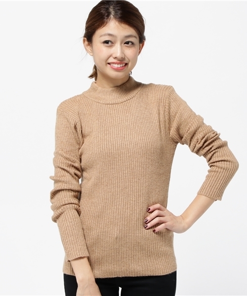 WEGO(ウィゴー)の「DISPARK/リブハイネックニット(ニット/セーター・レディース・ベージュ/ブラウン/グリーン/ピンク・FREE)」の15枚目の写真