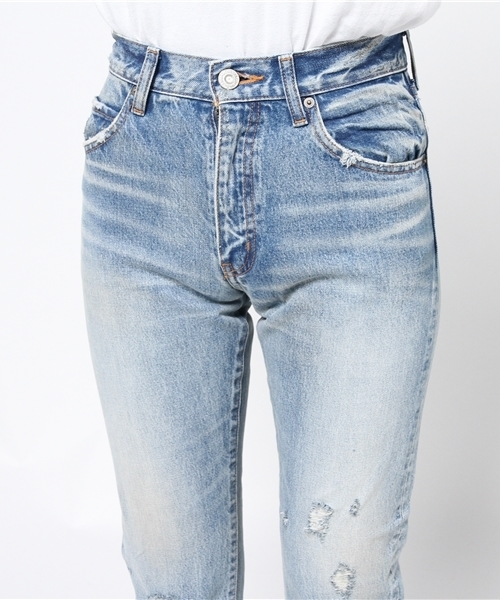 MOUSSY（マウジー）の「SLIT HEM SLIM STRAIGHT（デニムパンツ・レディース・ブルー・24inch/25inch/27inch/26inch）」の5枚目の写真