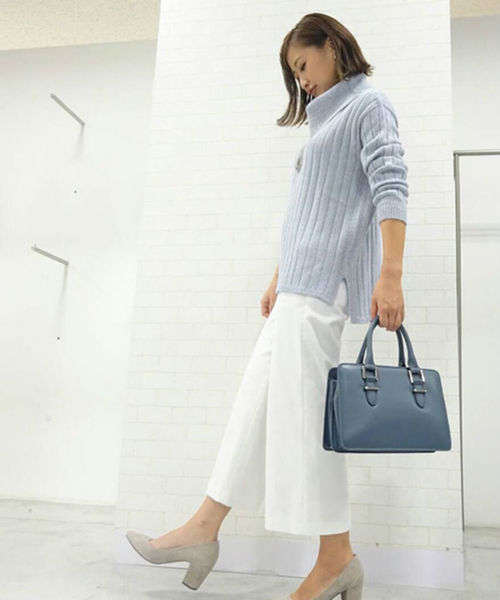 22 OCTOBRE（ヴァンドゥ－オクトーブル）の「クロップドセミワイドパンツ（その他パンツ・レディース・グレー/ネイビー/ホワイト・36/38/40）」の13枚目の写真