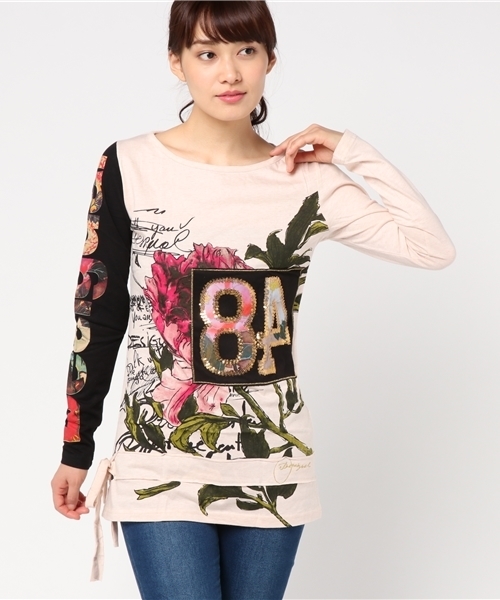 Desigual（デシグアル）の「「Desigual/デシグアル」Tシャツ（Tシャツ/カットソー・レディース・ホワイト系その他/ブルー・X-LARGE/MEDIUM/SMALL/LARGE）」の2枚目の写真