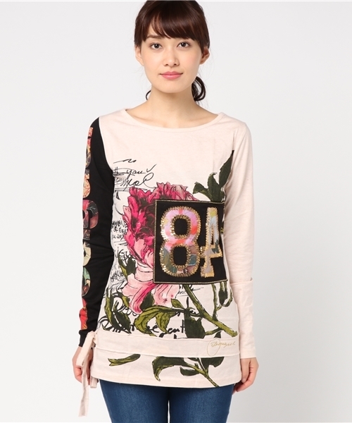 Desigual（デシグアル）の「「Desigual/デシグアル」Tシャツ（Tシャツ/カットソー・レディース・ホワイト系その他/ブルー・X-LARGE/MEDIUM/SMALL/LARGE）」の9枚目の写真
