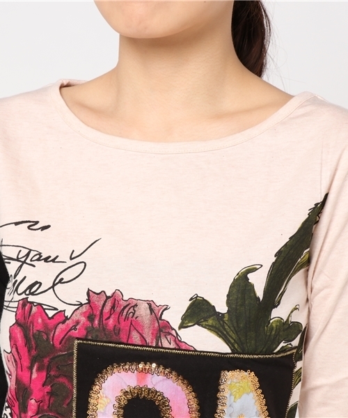 Desigual（デシグアル）の「「Desigual/デシグアル」Tシャツ（Tシャツ/カットソー・レディース・ホワイト系その他/ブルー・X-LARGE/MEDIUM/SMALL/LARGE）」の4枚目の写真