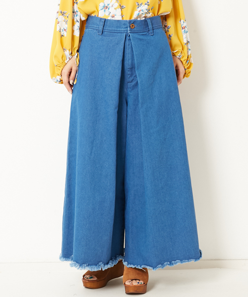 AMERICAN RAG CIE(アメリカンラグシー)の「AMERICAN RAG CIE デニムチノタックパンツ(デニムパンツ・レディース・インディゴブルー/ブルー・1/0)」の14枚目の写真