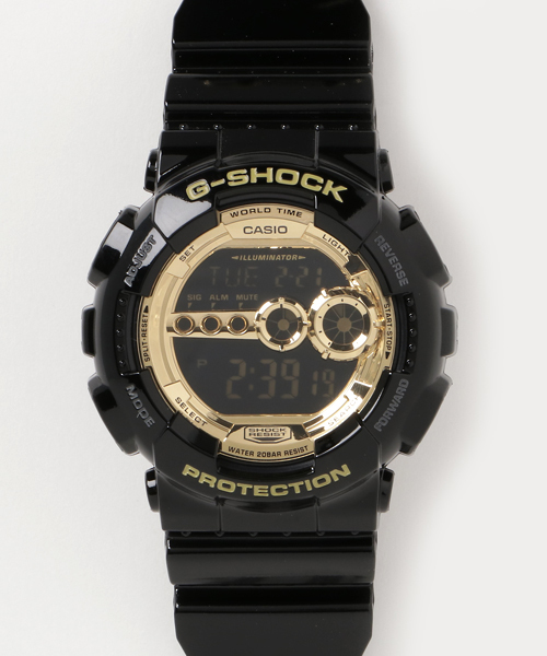 G-SHOCK（ジーショック）の「Black × Gold Series(ブラック×ゴールドシリーズ) / GD-100GB-1JF（デジタル腕時計・メンズ・ブラック×ゴールド・FREE）」の9枚目の写真
