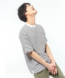 LAKOLE | 【吸水速乾】プレーティング天竺ボーダー柄Tシャツ / LAKOLE(Tシャツ/カットソー)