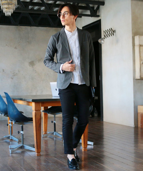 THE CASUAL（カジュアル）の「30S高密度ブロード長袖バンドカラーシャツ（シャツ/ブラウス・メンズ・ピンク/グレー/ネイビー/ブルー系その他/サックスブルー/ホワイト系その他/カーキ/ホワイト/ブルー/ワイン/テラコッタ/ブラック・L/XL/S/M）」の21枚目の写真