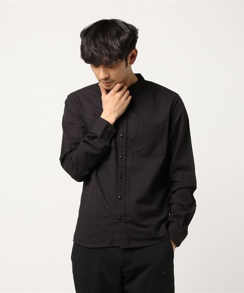THE CASUAL（カジュアル）の「30S高密度ブロード長袖バンドカラーシャツ（シャツ/ブラウス・メンズ・ピンク/グレー/ネイビー/ブルー系その他/サックスブルー/ホワイト系その他/カーキ/ホワイト/ブルー/ワイン/テラコッタ/ブラック・L/XL/S/M）」の4枚目の写真