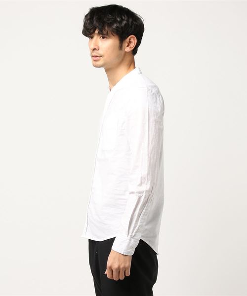 THE CASUAL（カジュアル）の「30S高密度ブロード長袖バンドカラーシャツ（シャツ/ブラウス・メンズ・ピンク/グレー/ネイビー/ブルー系その他/サックスブルー/ホワイト系その他/カーキ/ホワイト/ブルー/ワイン/テラコッタ/ブラック・L/XL/S/M）」の14枚目の写真