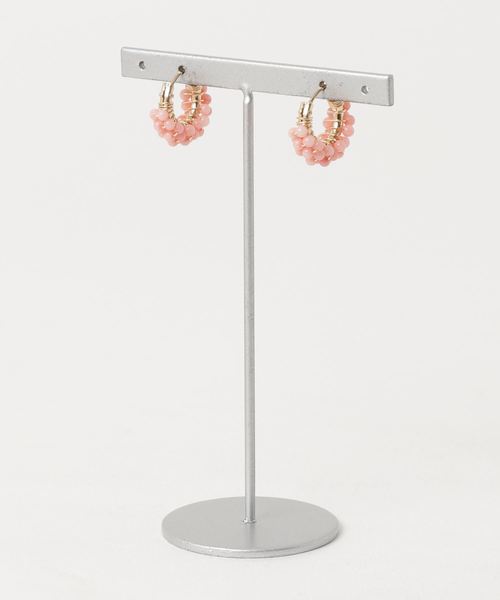 TONE SELECT GOODS(トーンセレクトグッズ)の「【marinaJEWELRY】14kgf/Pink Coral pave pierced earringSS(ピアス(両耳用)・レディース・ピンク・FREE)」の4枚目の写真