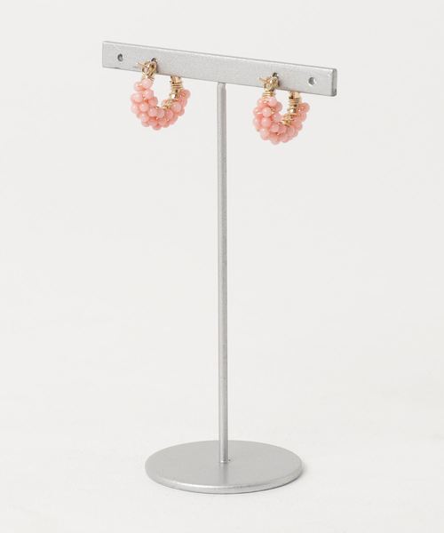 TONE SELECT GOODS(トーンセレクトグッズ)の「【marinaJEWELRY】14kgf/Pink Coral pave pierced earringSS(ピアス(両耳用)・レディース・ピンク・FREE)」の2枚目の写真