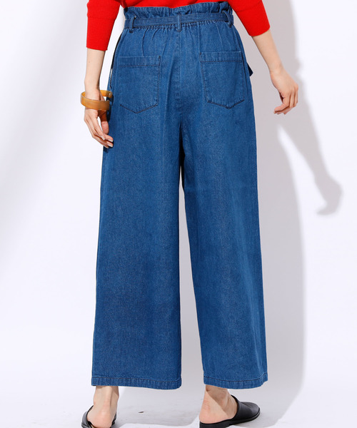 CIAOPANIC(チャオパニック)の「デニムタックワイドパンツ(デニムパンツ・レディース・ブルー/ダークブルー・FREE)」の7枚目の写真