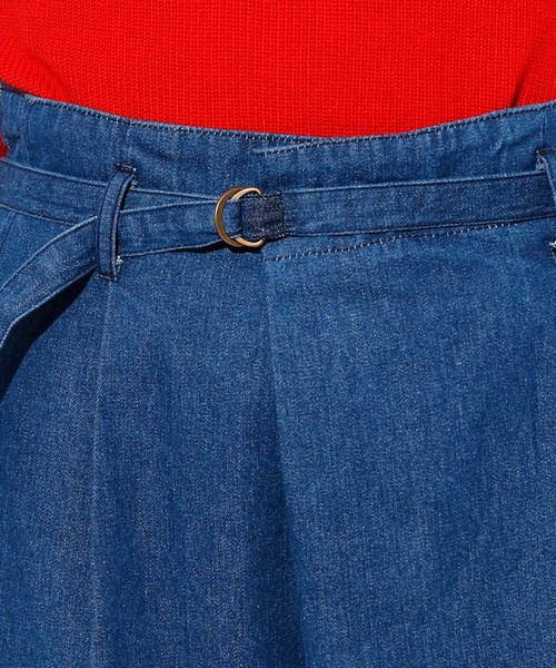 CIAOPANIC(チャオパニック)の「デニムタックワイドパンツ(デニムパンツ・レディース・ブルー/ダークブルー・FREE)」の9枚目の写真