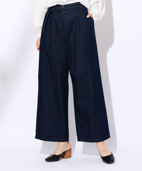 CIAOPANIC(チャオパニック)の「デニムタックワイドパンツ(デニムパンツ・レディース・ブルー/ダークブルー・FREE)」の16枚目の写真