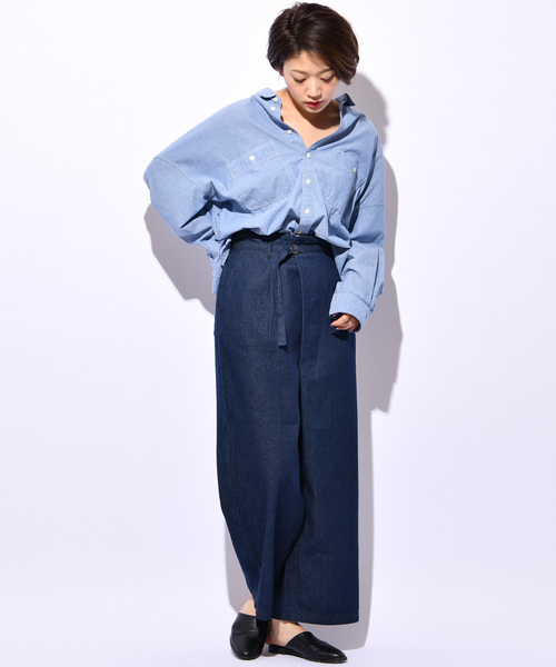 CIAOPANIC(チャオパニック)の「デニムタックワイドパンツ(デニムパンツ・レディース・ブルー/ダークブルー・FREE)」の20枚目の写真