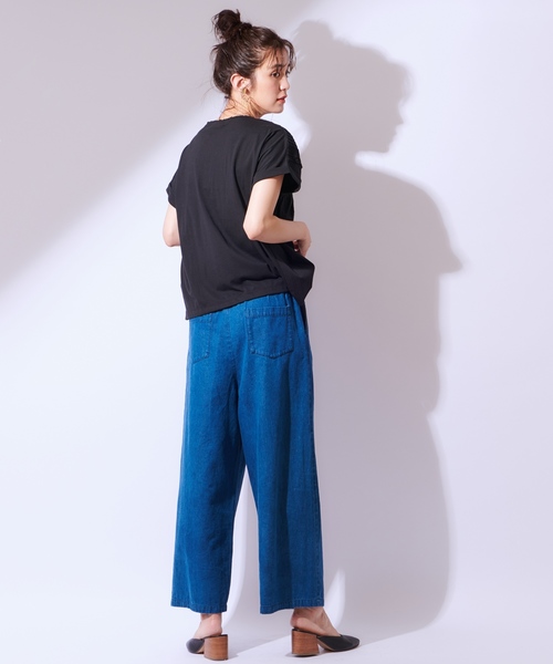 CIAOPANIC(チャオパニック)の「デニムタックワイドパンツ(デニムパンツ・レディース・ブルー/ダークブルー・FREE)」の21枚目の写真