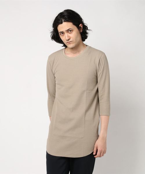 JOKER（ジョーカー）の「ワッフルロング丈7分袖Tシャツ（Tシャツ/カットソー・メンズ・ブラック/カーキ/オフホワイト/ベージュ/ピンク/ブルー系その他・L/M/XL）」の7枚目の写真