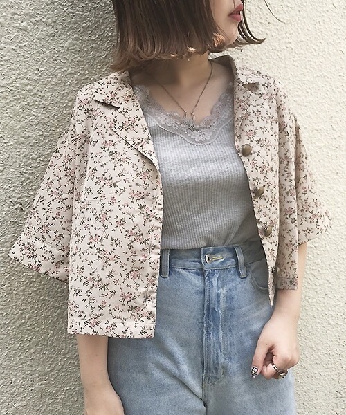 apres jour(アプレジュール)の「花柄開襟シャツ【ZOZOTOWN限定アイテム】(シャツ/ブラウス・レディース・ライトブルー/ベージュ/ライトブラウン・フリー)」の13枚目の写真