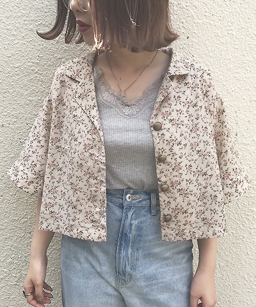apres jour(アプレジュール)の「花柄開襟シャツ【ZOZOTOWN限定アイテム】(シャツ/ブラウス・レディース・ライトブルー/ベージュ/ライトブラウン・フリー)」の14枚目の写真