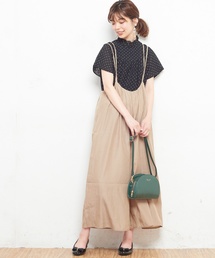 natural couture | AWギャザー×後ろレースアップサロペ(ワンピース)