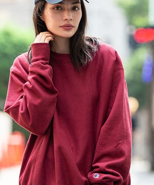 Champion(チャンピオン)の「【Champion】レディース チャンピオン リバースウィーブ クルーネック スウェット 12オンス(スウェット)」|マルーン