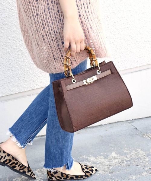 Khaju（カージュ）の「【WEB限定】Khaju:バンブーストラップトート◇（ハンドバッグ・レディース・ブラック/ブラウン/ベージュ/ワイン・ONE SIZE）」の3枚目の写真