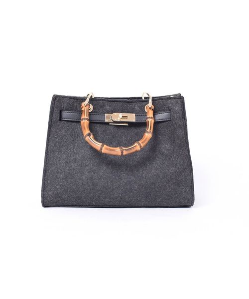 Khaju（カージュ）の「【WEB限定】Khaju:バンブーストラップトート◇（ハンドバッグ・レディース・ブラック/ブラウン/ベージュ/ワイン・ONE SIZE）」の11枚目の写真