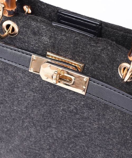 Khaju（カージュ）の「【WEB限定】Khaju:バンブーストラップトート◇（ハンドバッグ・レディース・ブラック/ブラウン/ベージュ/ワイン・ONE SIZE）」の15枚目の写真