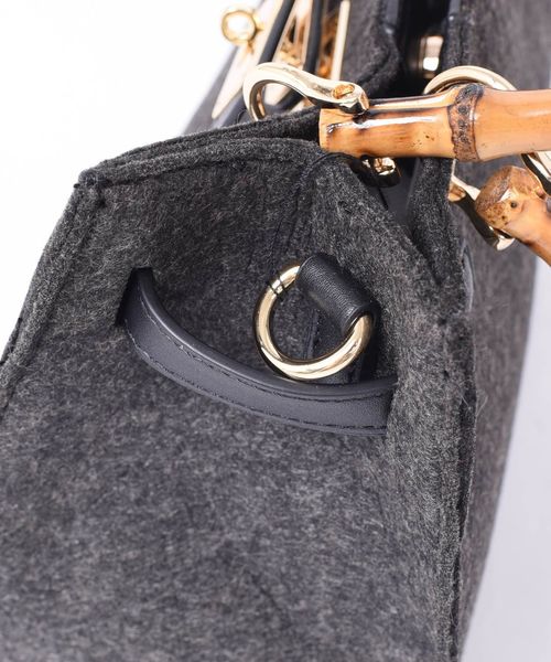 Khaju（カージュ）の「【WEB限定】Khaju:バンブーストラップトート◇（ハンドバッグ・レディース・ブラック/ブラウン/ベージュ/ワイン・ONE SIZE）」の16枚目の写真