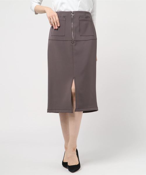 archives(アルシーヴ)の「フロントZIPタイトスカート(スカート・レディース・ブラック/パープル/グレー/グリーン/ベージュ/ピンク系その他・MEDIUM)」の3枚目の写真