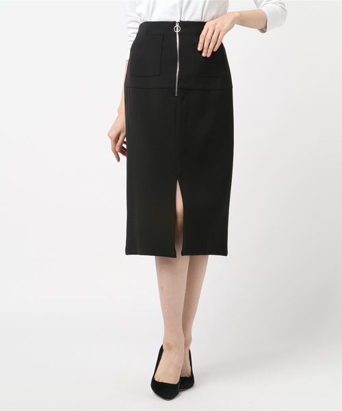 archives(アルシーヴ)の「フロントZIPタイトスカート(スカート・レディース・ブラック/パープル/グレー/グリーン/ベージュ/ピンク系その他・MEDIUM)」の2枚目の写真