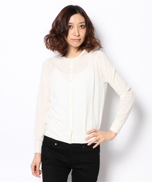BEAMS LIGHTS Women's(ビームスライツ ウィメンズ)の「□BEAMS LIGHTS / ウォッシャブルウール カーディガン(カーディガン/ボレロ・レディース・オフホワイト/ライトグレー/サックスブルー・ONE SIZE)」の14枚目の写真