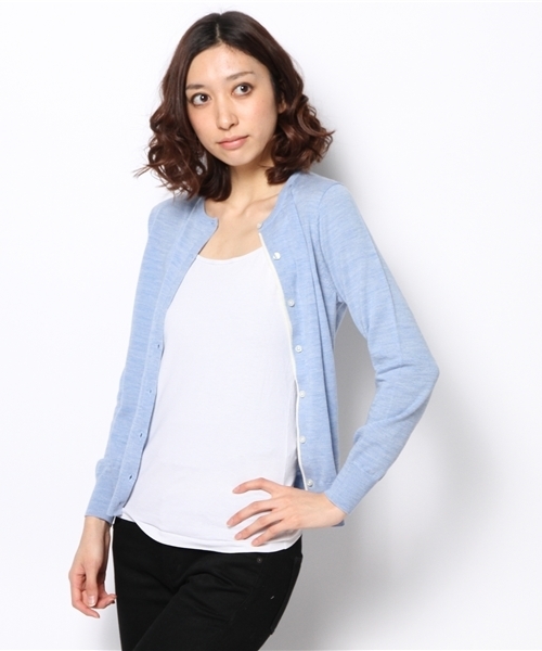 BEAMS LIGHTS Women's(ビームスライツ ウィメンズ)の「□BEAMS LIGHTS / ウォッシャブルウール カーディガン(カーディガン/ボレロ・レディース・オフホワイト/ライトグレー/サックスブルー・ONE SIZE)」の11枚目の写真