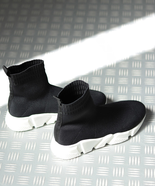 SESTO(セスト)の「厚底スニーカーソックスブーツ(ブーツ)」|ブラック