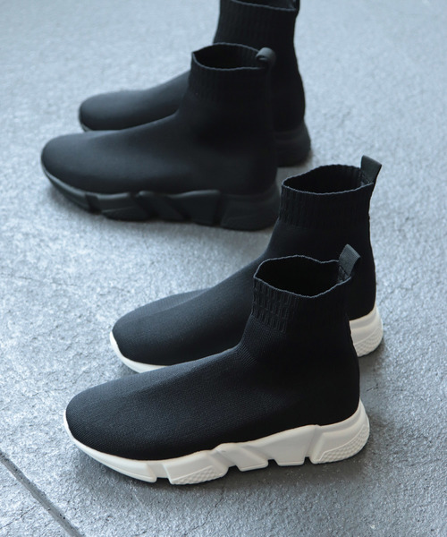 SESTO（セスト）の「厚底スニーカーソックスブーツ（ブーツ・レディース・ブラック/ブラック系その他/ベージュ・38/39/35/36/37）」の8枚目の写真