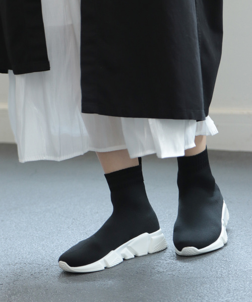 SESTO（セスト）の「厚底スニーカーソックスブーツ（ブーツ・レディース・ブラック/ブラック系その他/ベージュ・38/39/35/36/37）」の22枚目の写真