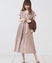 natural couture | カシュクール2WAYプリーツワンピース(ワンピース)