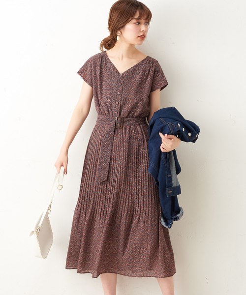 natural couture（ナチュラルクチュール）の「カシュクール2WAYプリーツワンピース（ワンピース・レディース・ブラック/ベージュ/ブラック系その他/ブラウン系その他/ピンク/ストライプ・FREE）」の16枚目の写真