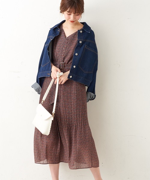 natural couture（ナチュラルクチュール）の「カシュクール2WAYプリーツワンピース（ワンピース・レディース・ブラック/ベージュ/ブラック系その他/ブラウン系その他/ピンク/ストライプ・FREE）」の18枚目の写真