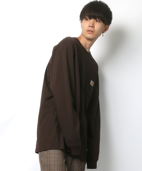 Carhartt(カーハート)の「【carhartt/カーハート】 オーバーサイズ ポケットロングスリーブTシャツ/ロンT/無地T(Tシャツ/カットソー・メンズ・グレー/ブラック/ダークブラウン/ワイン/グリーン/ネイビー/ダークオリーブ/チャコール/グリーン系その他/ブルー系その他・S/M/L/XL)」の12枚目の写真