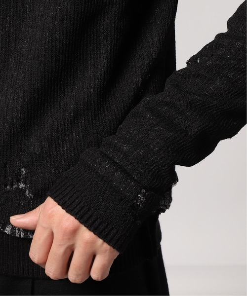 UNFOLLOW(アンフォロー)の「DYING BREED Double_layered_knit#(ニット/セーター・メンズ・チャコールグレー/グリーン・1)」の8枚目の写真