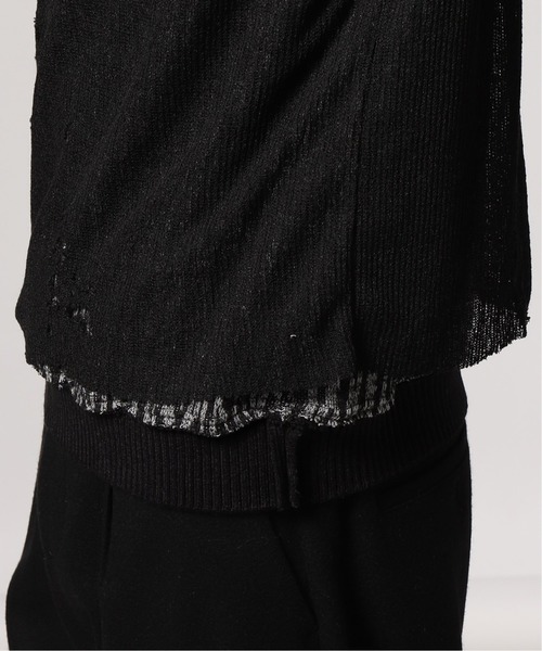 UNFOLLOW(アンフォロー)の「DYING BREED Double_layered_knit#(ニット/セーター・メンズ・チャコールグレー/グリーン・1)」の9枚目の写真