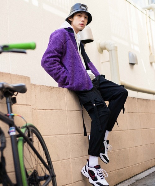 WEGO（ウィゴー）の「WEGO/ボアフリーススタンドブルゾン（ブルゾン・メンズ・オフホワイト/ブラック/パープル/ホワイト・MEDIUM/LARGE/SMALL）」の19枚目の写真